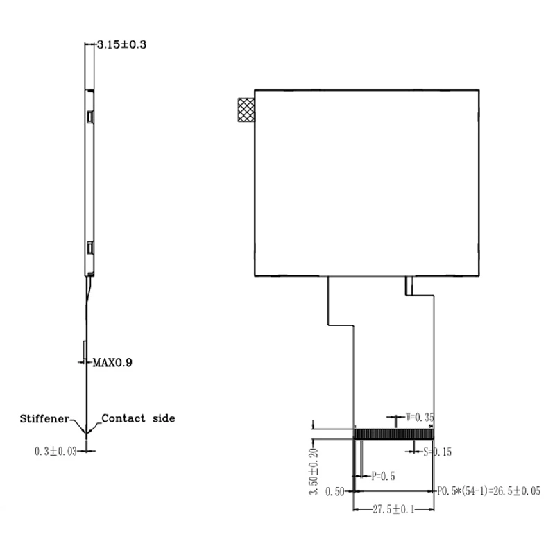3.5 palcový 320*240 malý/malý tft lcd displej